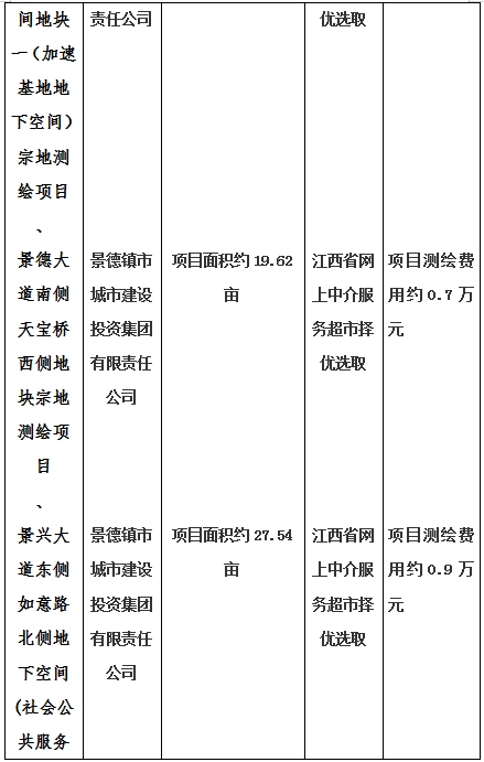 景德镇市昌南新区LJ1-03-A01-1地块、瓷都大道东侧中渡口地下空间（格兰云天大酒店地下空间）、光明大道北侧利民路西侧地下空间（青少年宫地下空间）、规划二路北侧地下空间地块二（加速基地地下空间）、规划二路北侧地下空间地块一（加速基地地下空间）、景德大道南侧天宝桥西侧地块、景兴大道东侧如意路北侧地下空间(社会公共服务
